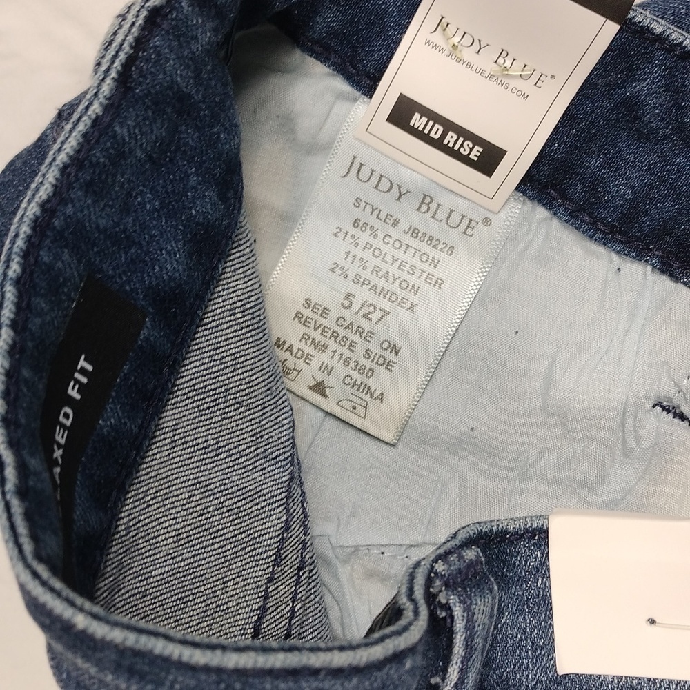 NWT Judy Blue women's mid  waist relaxed fit jeans size 5/27 - Picture 5 of 13